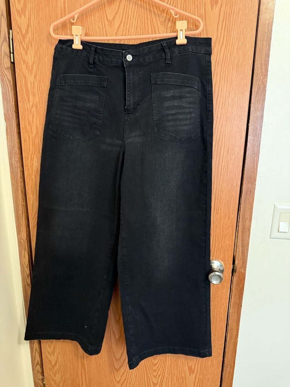 Sidefeel Black Wide Leg Jeans Size 18
